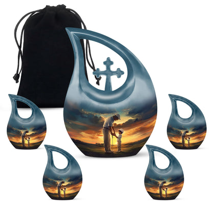 Golf Themed Cross Drop Large Urn for Cremation Ashes