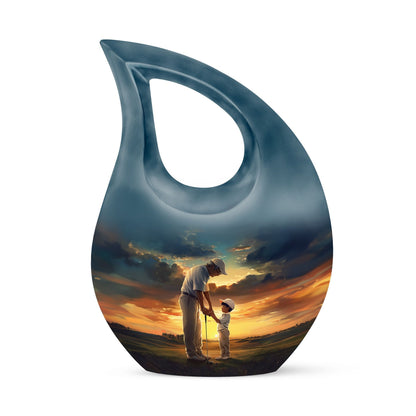 Golf Themed Cross Drop Large Urn for Cremation Ashes