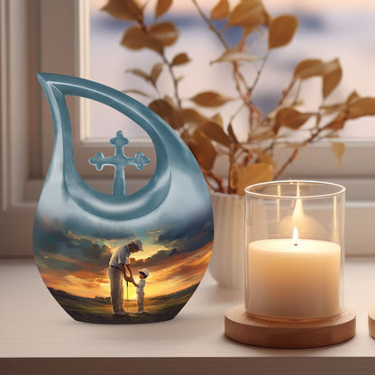 Golf Themed Cross Drop Large Urn for Cremation Ashes