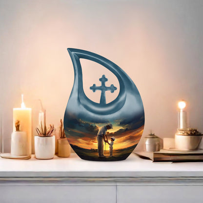 Golf Themed Cross Drop Large Urn for Cremation Ashes