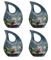 10-inch Cardinal Bird memorial urn with Cross Drop design for human ashes