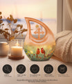 Cardinal Bird-themed Cross Drop Large Urn with Personalized Engravings, affordable cremation urn