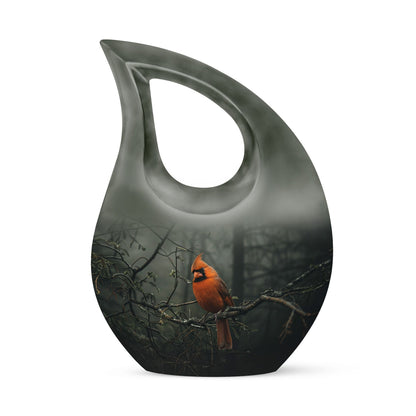 10-inch aluminium Cardinal Bird Cross Drop memorial urn for ashes