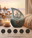 10-inch aluminium Cardinal Bird Cross Drop memorial urn for ashes