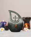 10-inch aluminium Cardinal Bird Cross Drop memorial urn for ashes