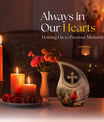 10-inch Cardinal Bird Cross Drop memorial urn, customizable, with velvet pouch