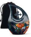 10-inch Humming Birds Urn with Cross Drop design from Aluminium
