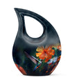 10-inch Humming Birds Urn with Cross Drop design from Aluminium