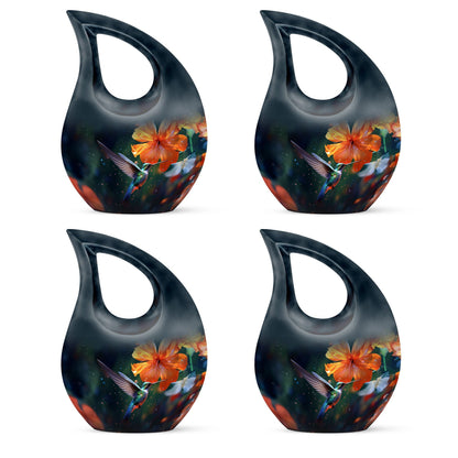 10-inch Humming Birds Urn with Cross Drop design from Aluminium