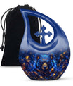 Large Bear Urn and Cremation Vaults, 10 inches, with Cross Drop design for ashes