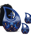 Large Bear Urn and Cremation Vaults, 10 inches, with Cross Drop design for ashes
