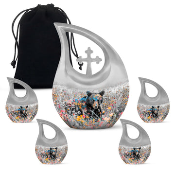 10 inch large Urn with 4 Keepsake 3 Inch Urns