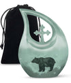 10-inch Bear Urn with Cross Drop design, ideal for Angels memorial urns