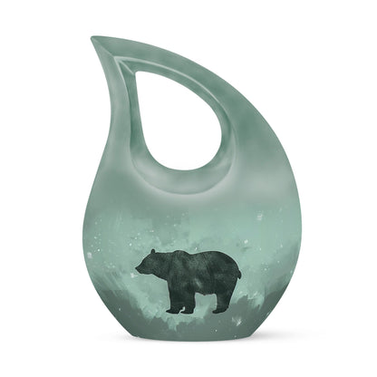 10-inch Bear Urn with Cross Drop design, ideal for Angels memorial urns