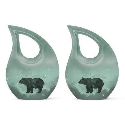 10-inch Bear Urn with Cross Drop design, ideal for Angels memorial urns
