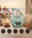 10-inch Bear Urn with Cross Drop design, ideal for Angels memorial urns