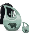 10-inch Bear Urn with Cross Drop design, ideal for Angels memorial urns