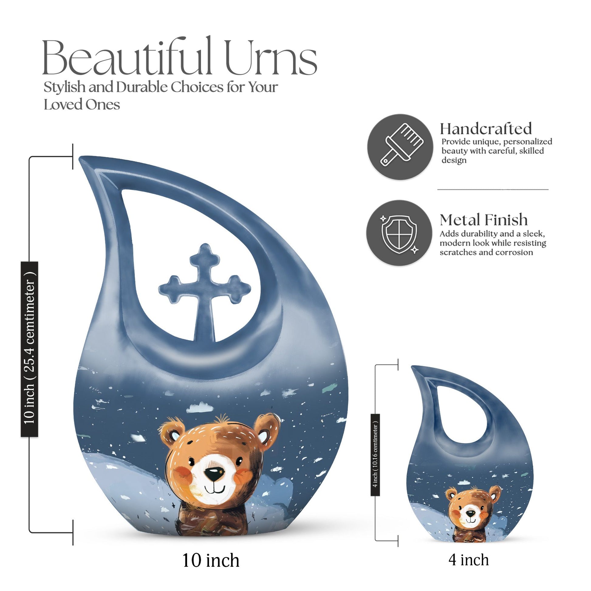 10 inch custom Bear Urn