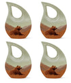 10-inch Bear Themed Cross Drop Design Aluminium Memorial Ur