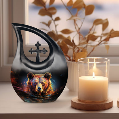 10-inch bear themed urn