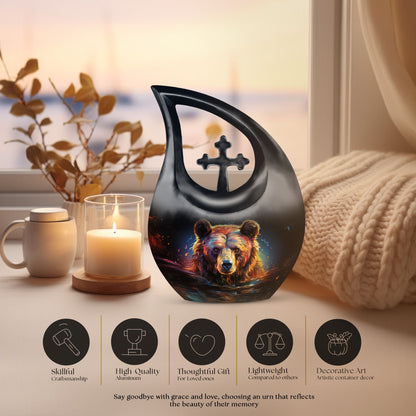 10-inch bear themed urn
