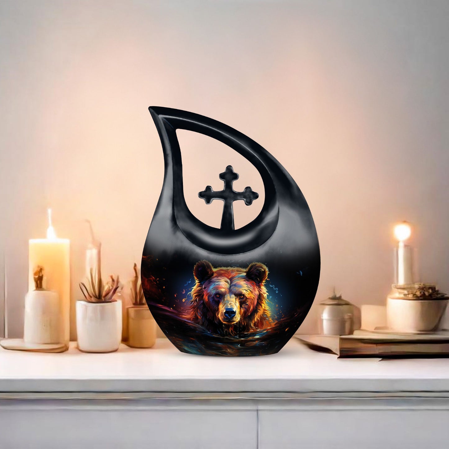 10-inch bear themed urn