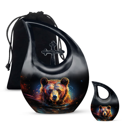 10-inch bear themed urn