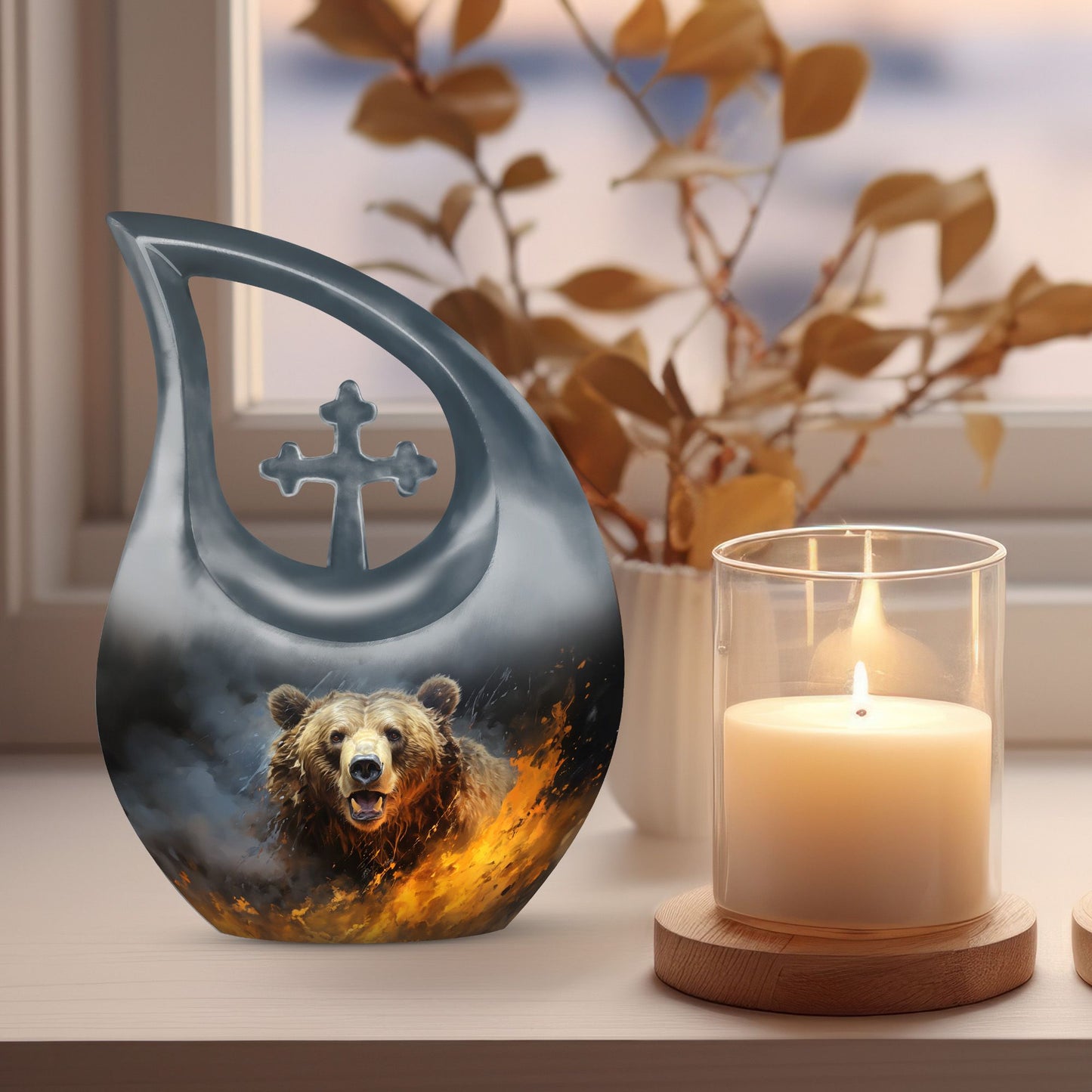 10 inch tall Bear Urn