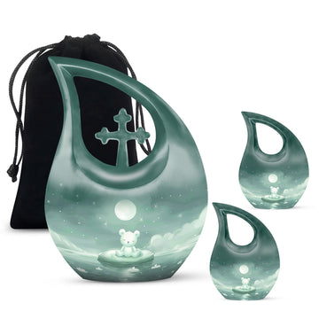 10 inch large Urn with 2 Keepsake 3 Inch Urns