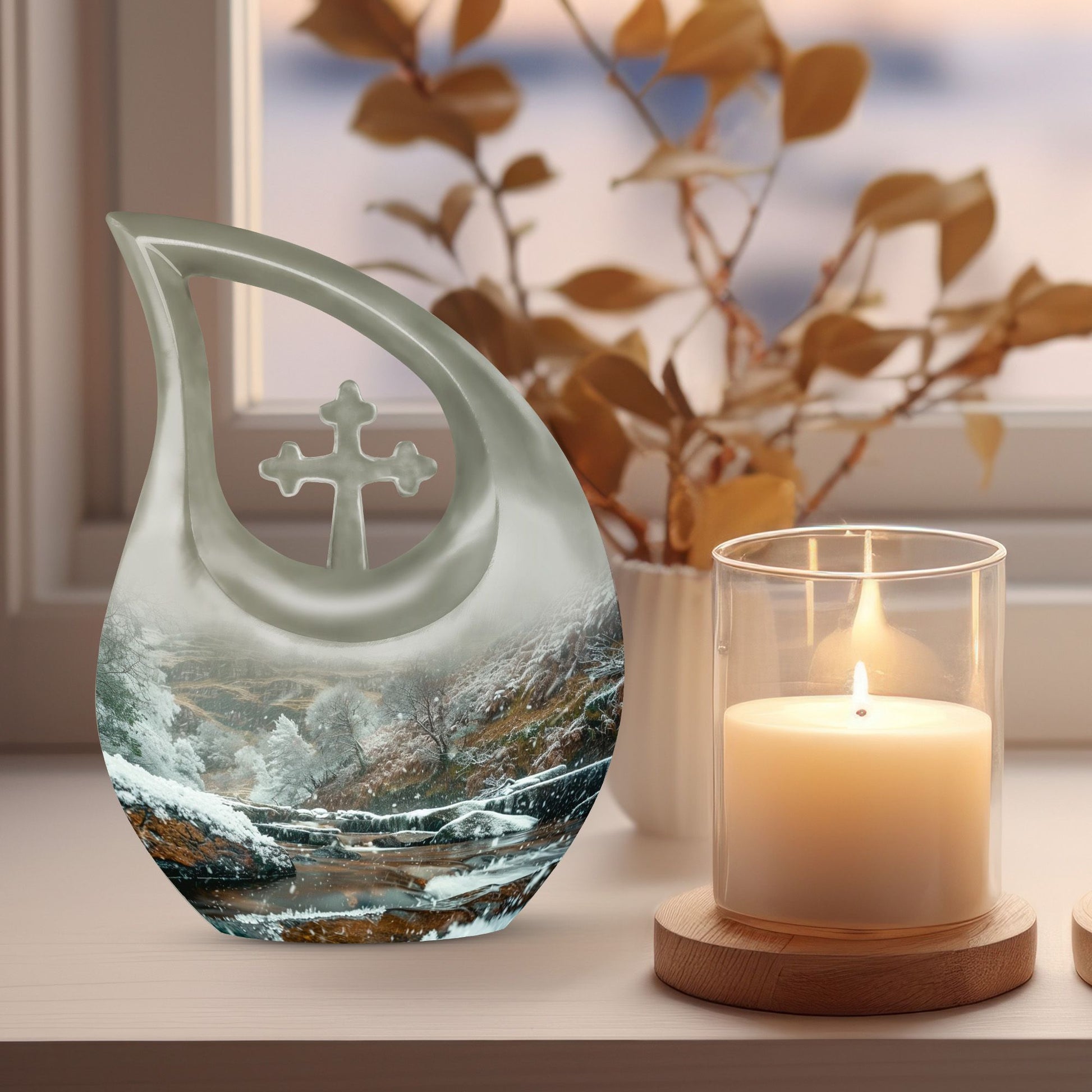 Mountains themed Medium Size Urn 