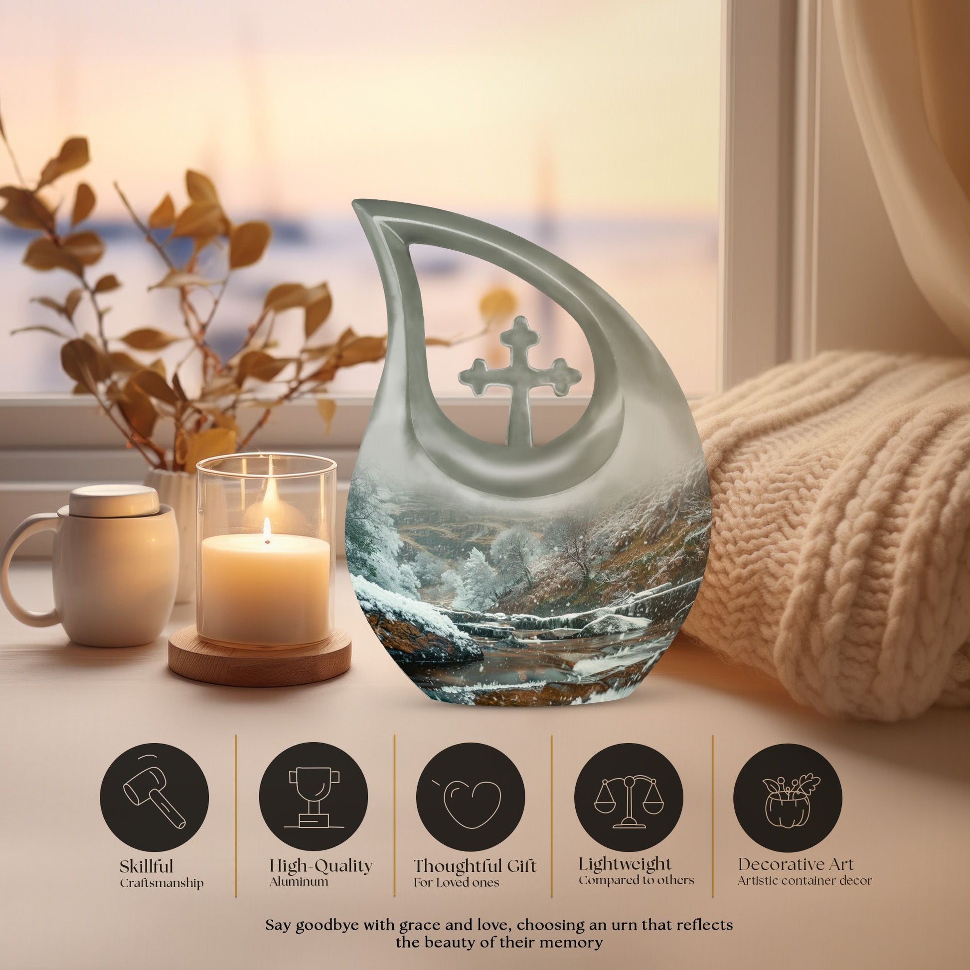 Mountains themed Medium Size Urn 