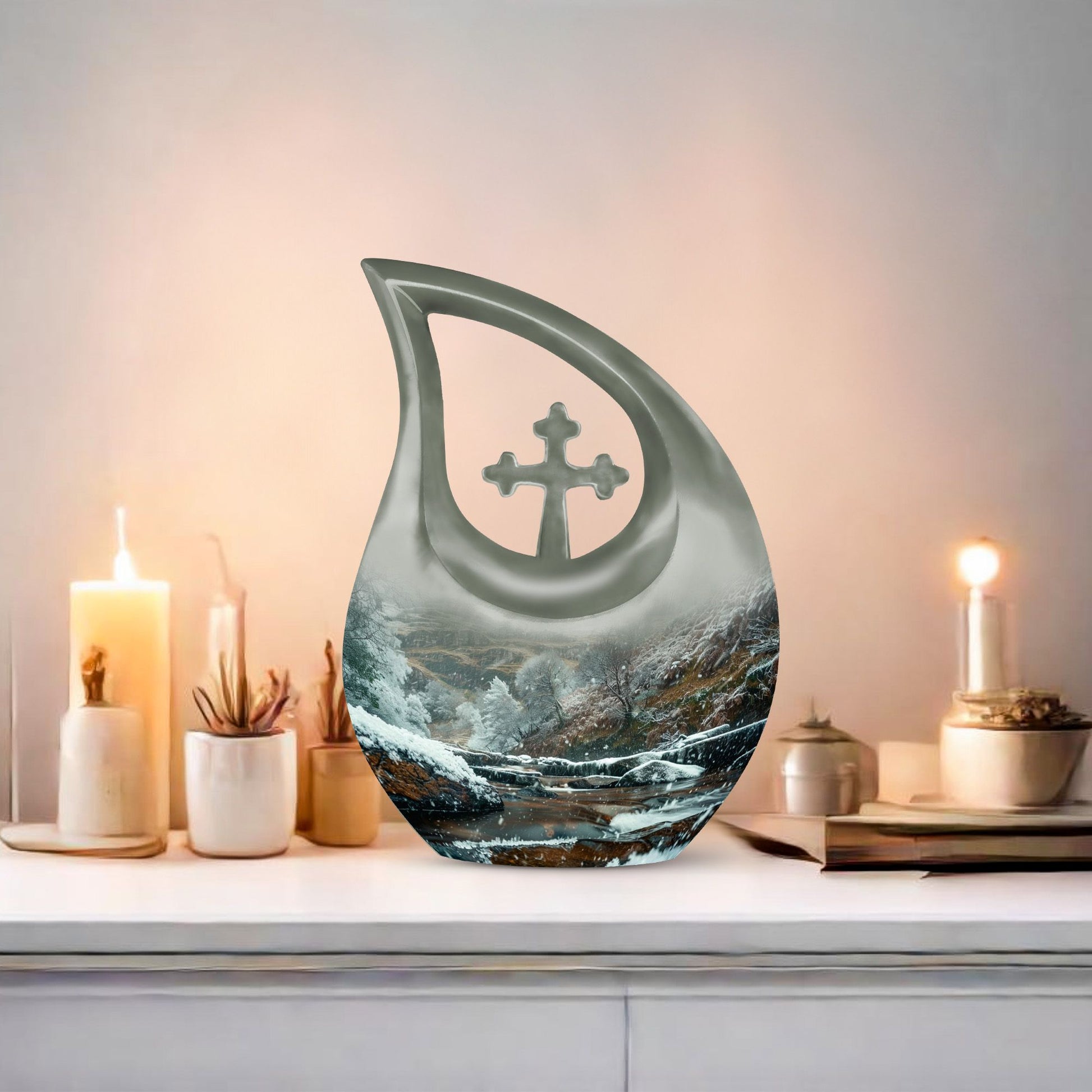 Mountains themed Medium Size Urn 