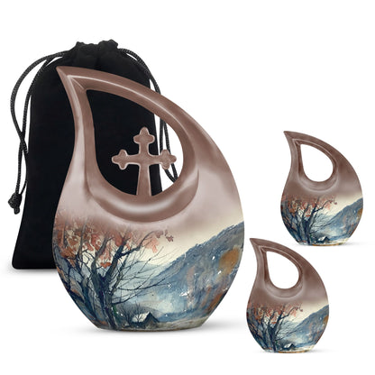 Mountain-themed 10-inch Customized Aluminium Urn 