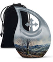 Cross Drop design Mountains Urn, 