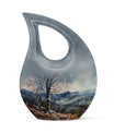 Cross Drop design Mountains Urn, 