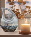 Cross Drop design Mountains Urn, 