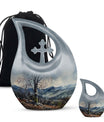 Cross Drop design Mountains Urn, 