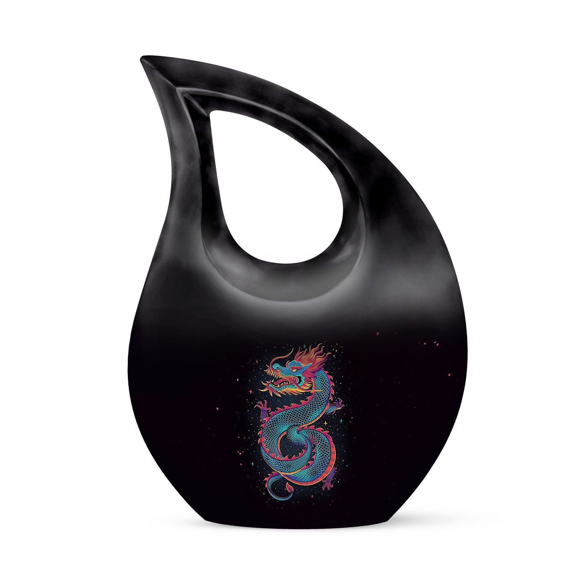 10-inch dragon themed cross drop large metal cremation urn 