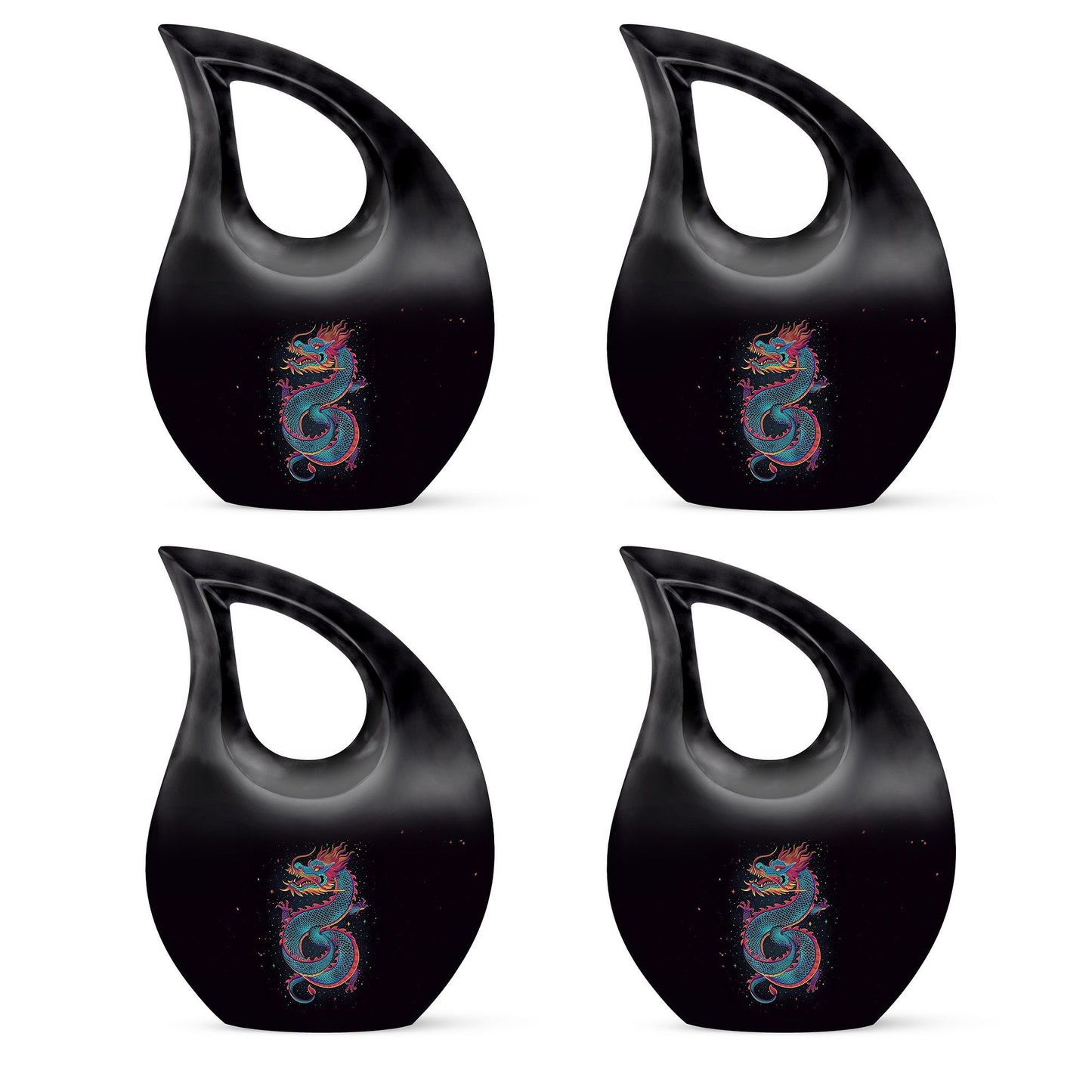 10-inch dragon themed cross drop large metal cremation urn 