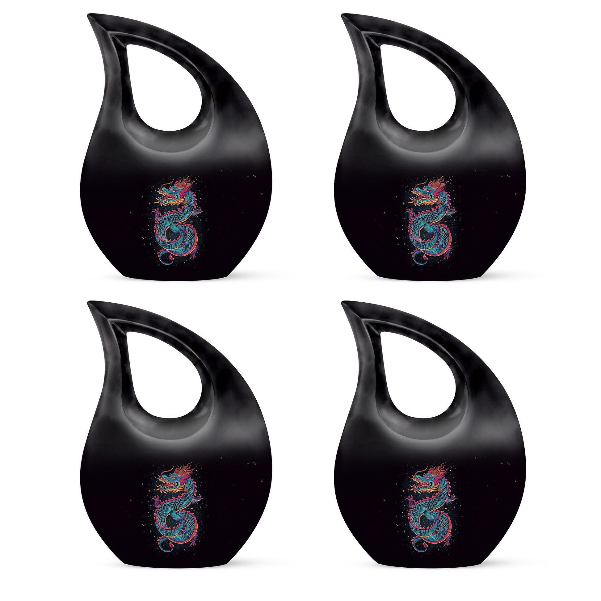 10-inch dragon themed cross drop large metal cremation urn 