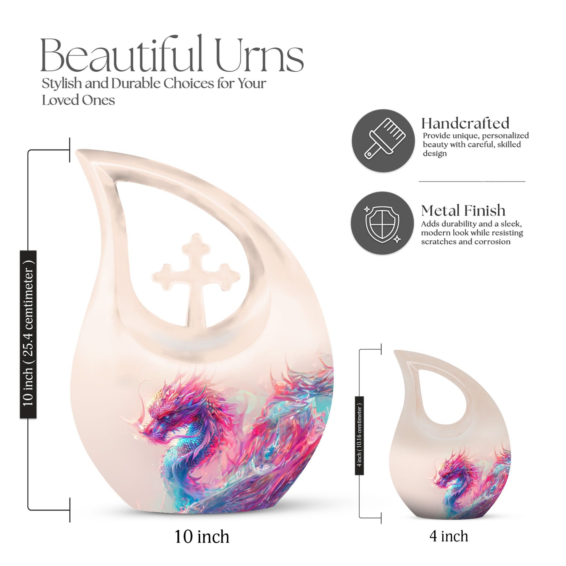 Affordable 10-inch aluminium Dragon Urn 