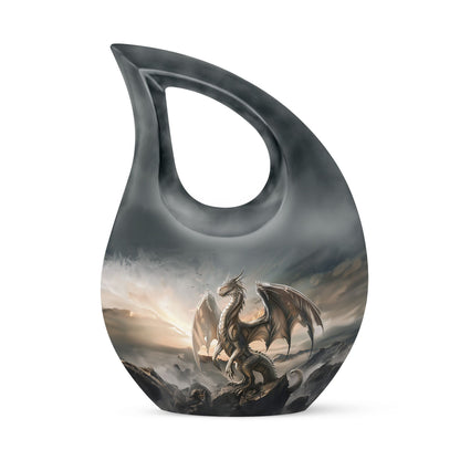 10-inch Dragon-themed Cross Drop Large Cremation Urn 