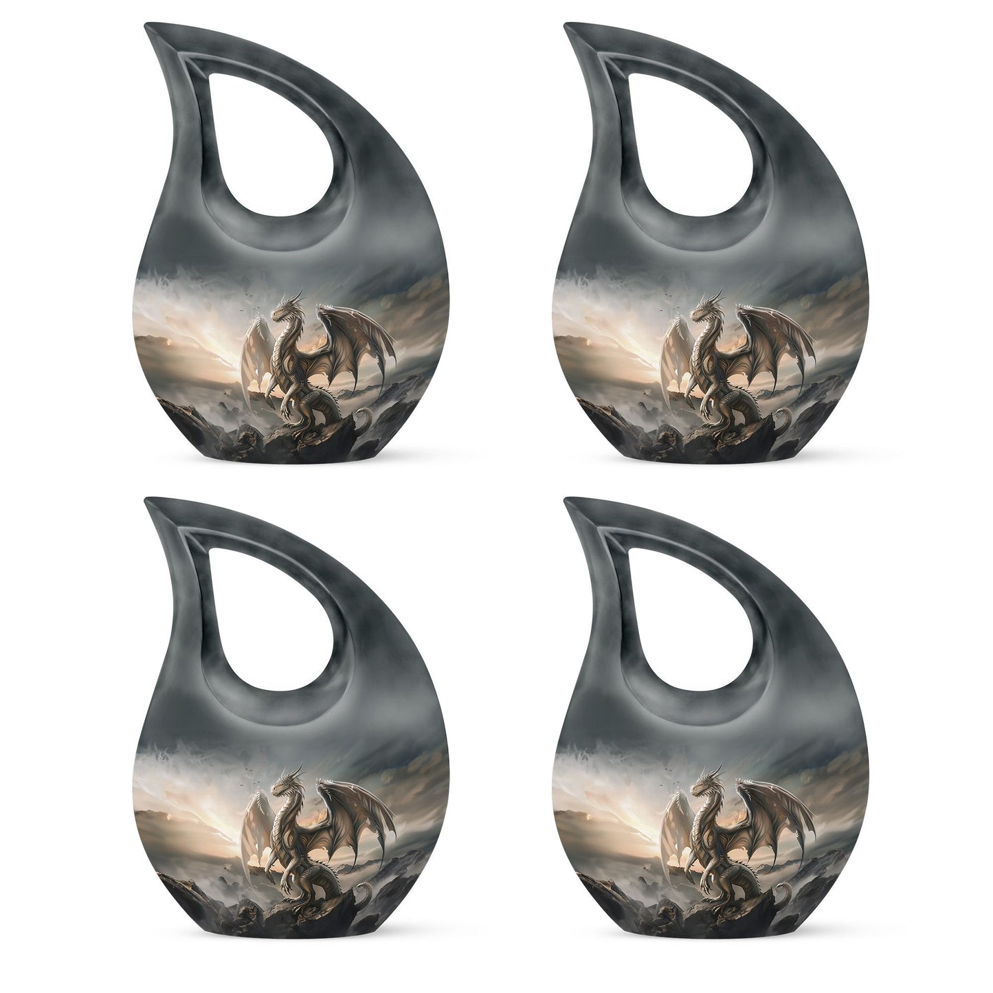 10-inch Dragon-themed Cross Drop Large Cremation Urn 