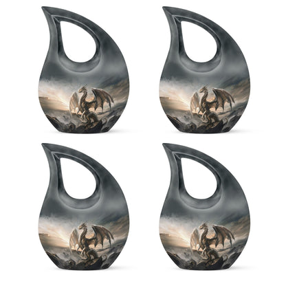 10-inch Dragon-themed Cross Drop Large Cremation Urn 