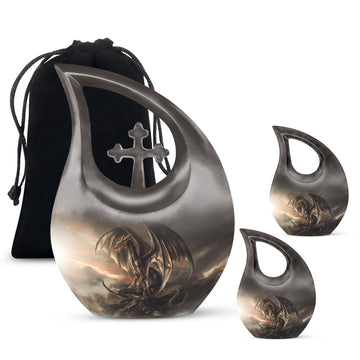 10 inch large Urn with 2 Keepsake 3 Inch Urns