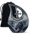 Dragon Urn for Human Ashes – Fierce Grey Red Eyed Cremation Urn Adult Male