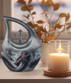 10 Inch Dragon-themed Cross Drop urn 
