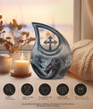 10 Inch Dragon-themed Cross Drop urn 