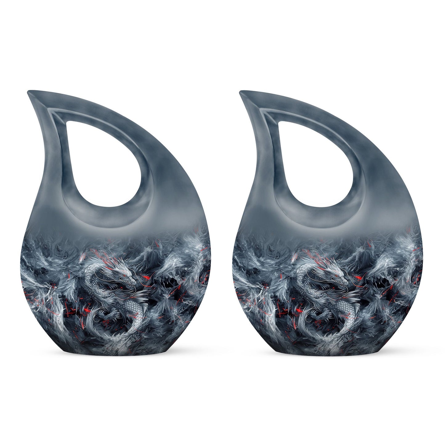 10 Inch Cross Drop Design Dragon Urn 
