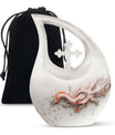 10-inch Dragon themed, Cross Drop design cremation urn